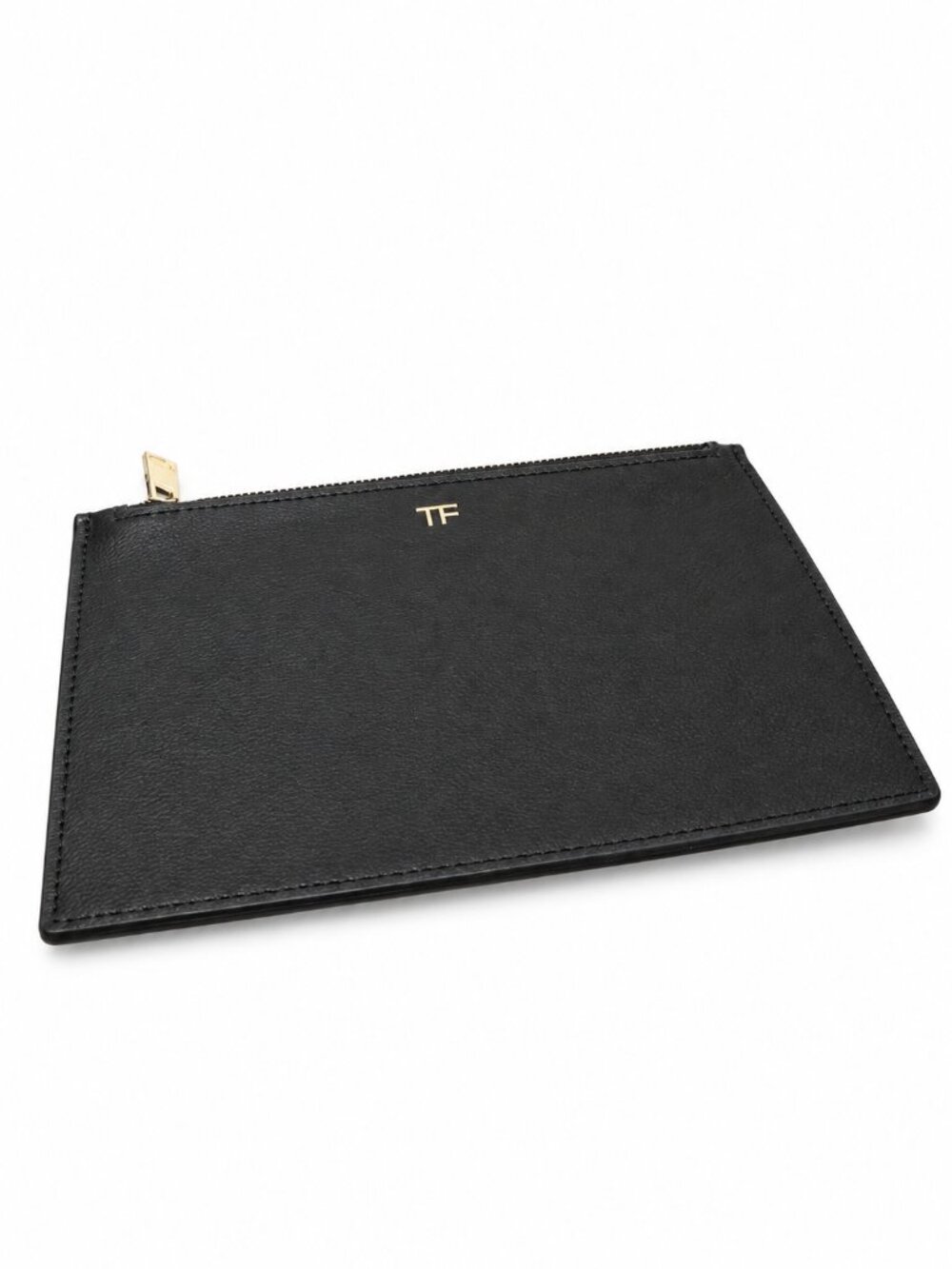 Tom Ford Beauty Black Faux Leather Cosmetic Pouch Gold TF Logo GWP 0933 0934